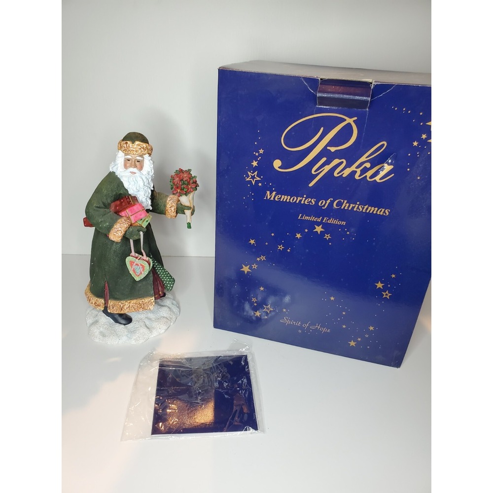 SIGNED Pipka‎ Memories Of Christmas "Poinsettia Santa" 2001 Artist Proof  11"